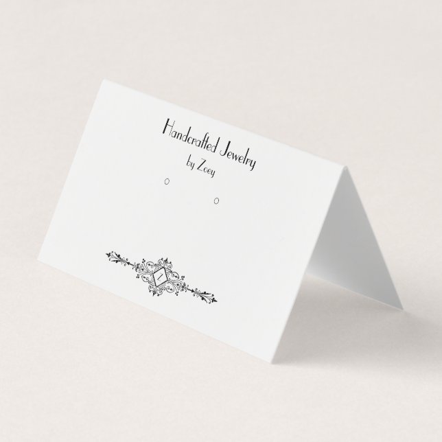 Custom Vintage Parisian Style Folded Earring Cards (Front)