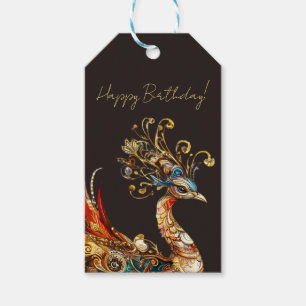 custom vintage peacock circus carnival gift tags