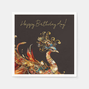 custom vintage peacock circus carnival napkin