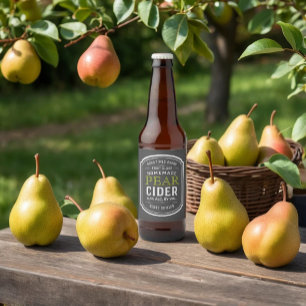 Custom Vintage Pear Cider Label Sticker