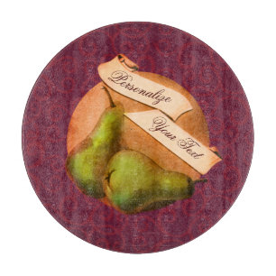 Custom Vintage Pears Retro Fruit Old School Cutting Board