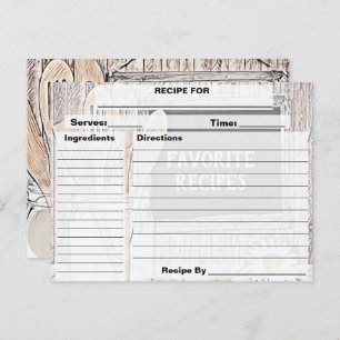 Custom Vintage Personalized Recipe Card