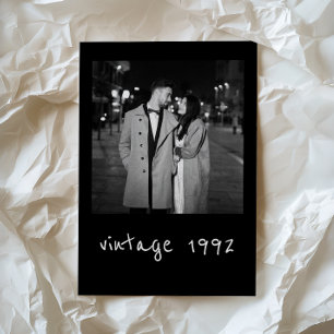 custom vintage photo and name Flat Holiday Card