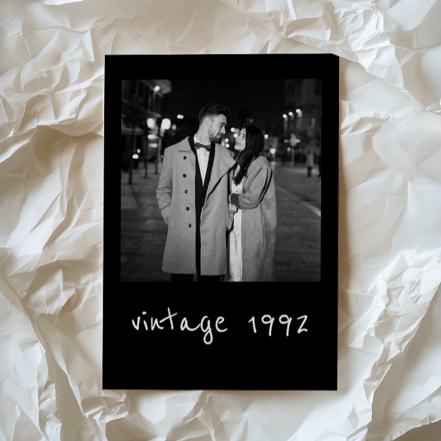 custom vintage photo and name Flat Holiday Card (Creator Uploaded)