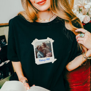 Custom Vintage Photo and Year Gift Tri-Blend Shirt