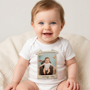 Custom Vintage Photo Birthday Baby Bodysuit