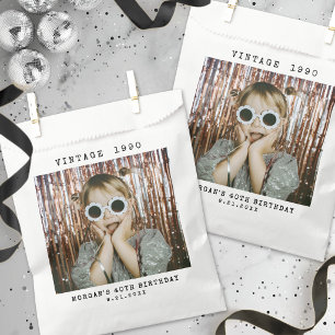 Custom Vintage Photo Birthday Favour Bag
