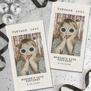 Custom Vintage Photo Birthday Napkin