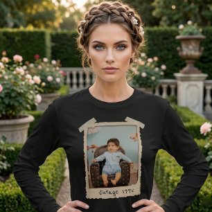 Custom Vintage Photo Birthday T-Shirt