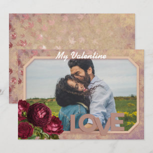 Custom Vintage Red Roses Valentine's Day Holiday Card