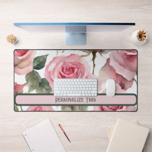 Custom Vintage Rose Desk Mat