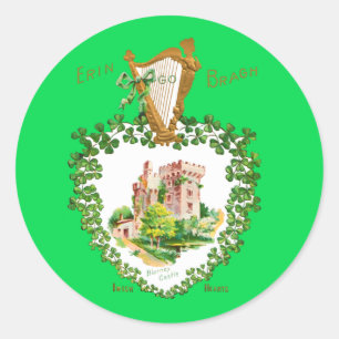 Custom Vintage St. Patrick's Day Blarney Castle Classic Round Sticker