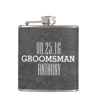 Custom Vintage Style Wedding Groomsman Flask