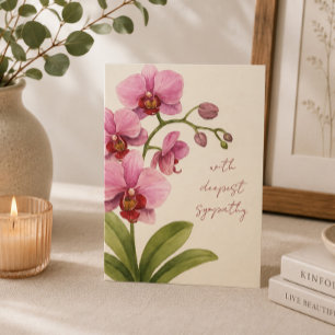 Custom Vintage Sympathy Card with Orchids