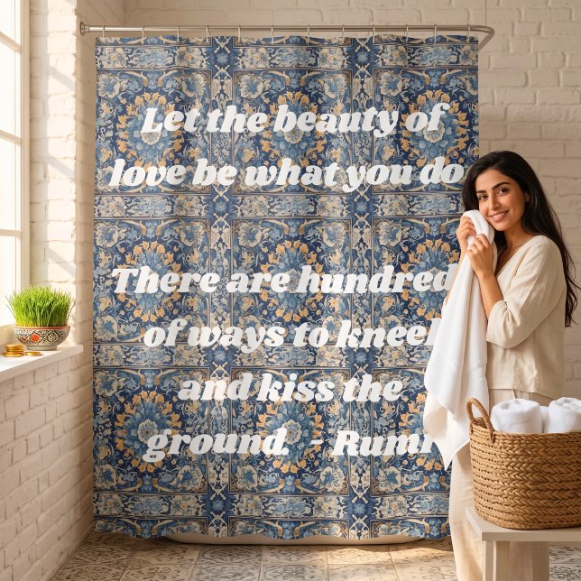Custom Vintage Tile Nowruz Iranian New Year Gift (Custom Vintage Tile Nowruz Iranian New Year Gift Shower Curtain)