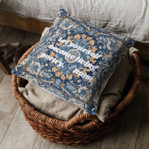 Custom Vintage Tile Nowruz Iranian New Year Gift Throw Pillow