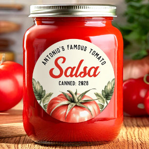 Custom Vintage Tomato Salsa preserve Classic Round Sticker