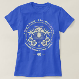 Custom Vintage Tropical Birthday Trip T-Shirt