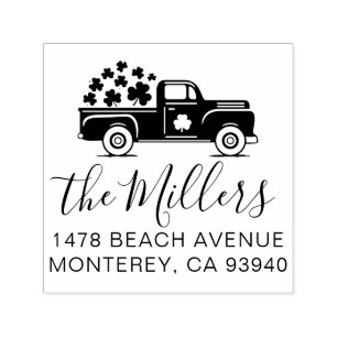 Custom Vintage Truck Address Self Inking Stamp