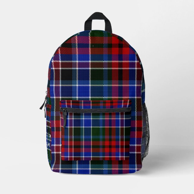 Custom Vintage Vibrant Tartan Plaid Aesthetic Printed Backpack (Front)
