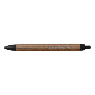 Custom Vintage Weathered Wooden Planks Pattern Black Ink Pen