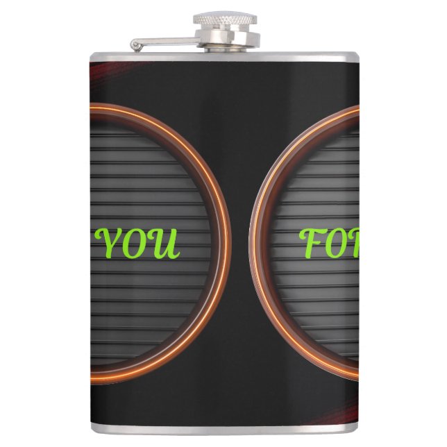 Custom Vinyl Wrapped Flask | Personalized Designs  (Front)