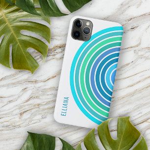 Custom Violet Blue Turquoise Green White Stripes