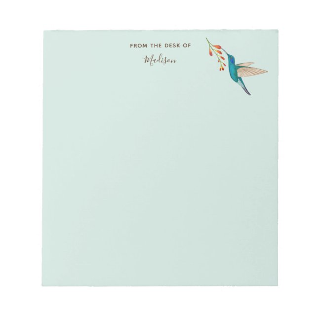 Custom Violetear Hummingbird Notepad (Front)