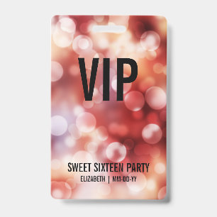 Custom VIP All Access Badge Sweet Sixteen
