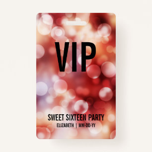 Custom VIP All Access Badge Sweet Sixteen
