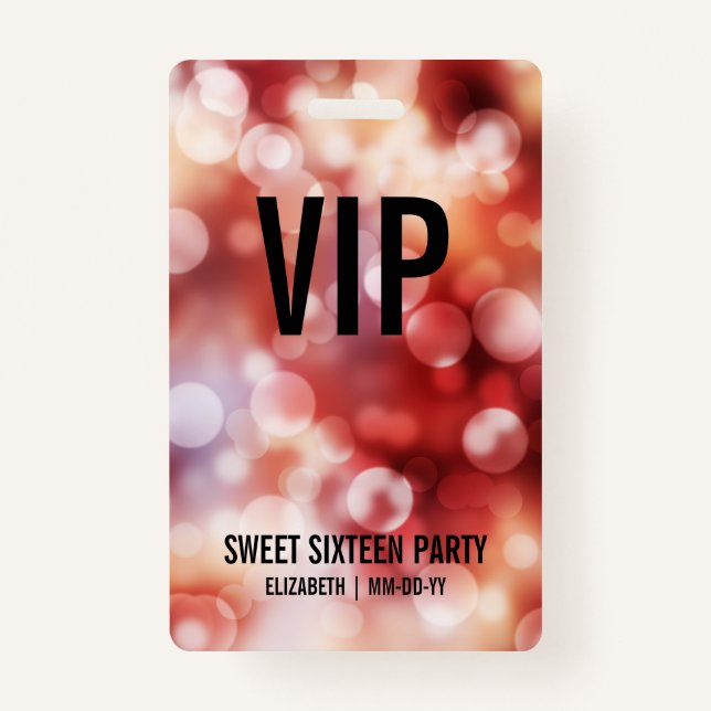Custom VIP All Access Badge Sweet Sixteen (Front)