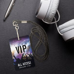 Custom VIP All Access Concert Badge<br><div class="desc">Perfect for concerts and large events, this customizable badge features a background of concertgoers and lights with white text overlays. Customize for VIPs, staff, press or other uses, with three lines of text on the front. Add additional event information to the back of the badge in white lettering on black....</div>