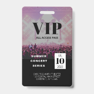 Custom VIP All Access Concert Badge