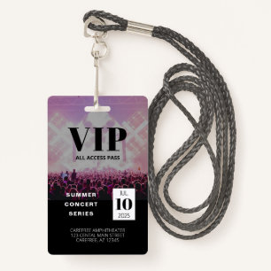 Custom VIP All Access Concert Badge