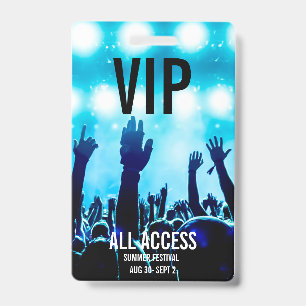 Custom VIP All-Access Concert Event Pass Badge