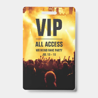 Custom VIP All Access Concert Pass Badge