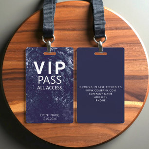 Custom VIP All Access Event Blue Marble Badge