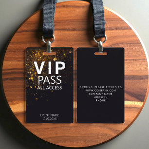 Custom VIP All Access Event Bokeh Glitter Badge