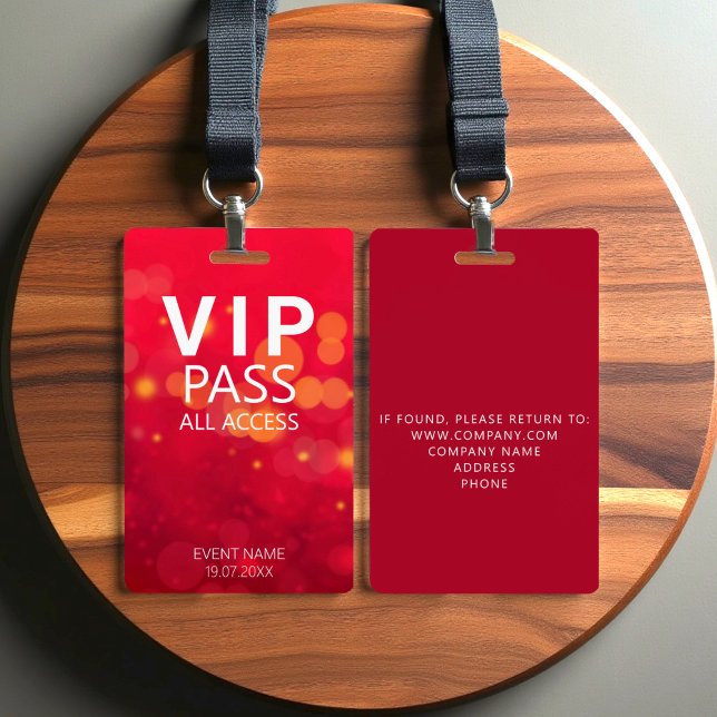 Custom VIP All Access Event Bokeh Orbs Red Badge (Creator Uploaded)