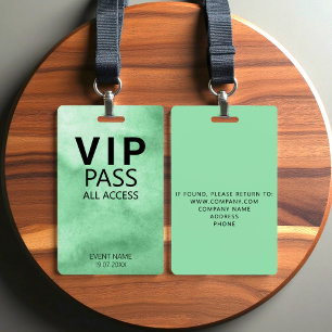 Custom VIP All Access Event Green Badge