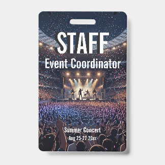 Custom VIP All Access Festival Pass Concert Badge