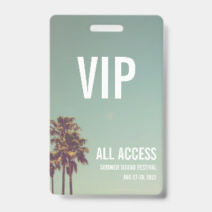 Custom VIP All Access Festival Pass Concert Badge