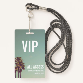 Custom VIP All Access Festival Pass Concert Badge