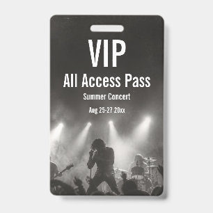 Custom VIP All Access Pass Concert Badge