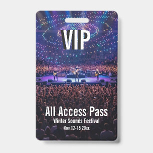Custom VIP All Access Pass Concert Badge
