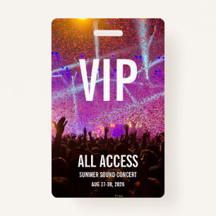 Custom VIP All Access Pass Concert Badge