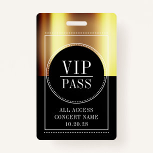 Custom VIP All Access Pass Concert Badge