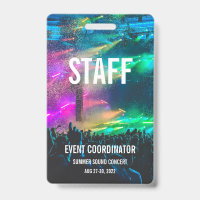 Custom VIP All Access Pass Concert Badge- Staff