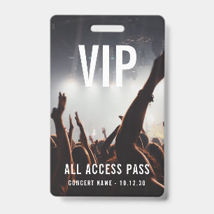 Custom VIP All Access Pass Concert Event Badge