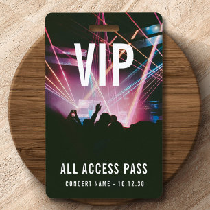 Custom VIP All Access Pass Concert Event Badge